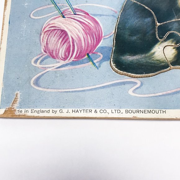 Child's Cat Board Puzzle By G. J. Hayter & Co. England Vintage - Picture 3 of 6